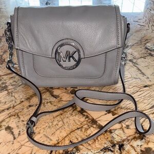Michael Kors Silver-Tone Gray Crossbody Bag